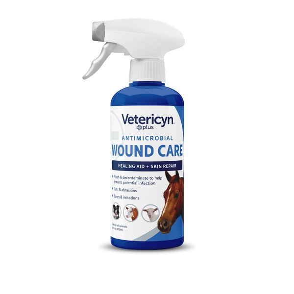 Vetericyn Plus Horse Wound Care Spray | Equine Healing Aid and Skin Repair, Clean Wounds, Relieve Itchy Skin. 16 ounces