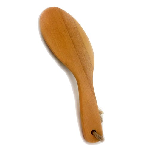 Natural Boar Bristle Body Brush with Wooden Handle by Spa Destinations for wet or dry brushing bath and shower