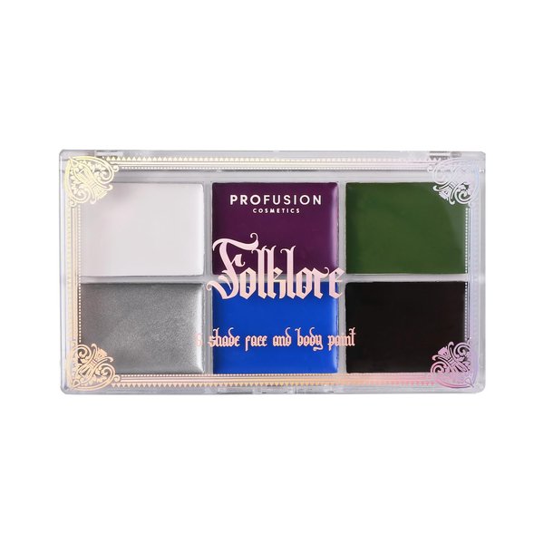 Profusion Cosmetics Enchanted Forest Folklore 6 Shade Face and Body Paint, Transform Your Halloween Look with Richly Pigmented Shades and Dive into Halloween Magic with Long Wearing Formula