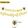 2 PCS Soon to Bee a Family of Three Baby Shower Banner Welcome Baby Party Banner Mom to Bee Dad to Bee Party Supplies Baby Shower Decoration