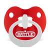 Battle Sports Binky Oxygen Football Mouthguard - Detachable Strap, Maximum Breathability, Works with Braces & No Boiling Required - Red/White