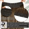 Sunny Wire Hair Extensions Dark Brown Balayage Caramel Blonde Invisible Fish Line Hair Extensions Brown Balayage Human Hair Wire Extensions Long Brown Hair Extensions for Women 100G 20Inch