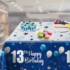 Navy Blue 13th Birthday Decorations for Boys and Girls, Happy 13th Birthday Backdrop, Tablecloth, Balloons Garland Arch Kit - 13th Birthday Banner Party Supplies Bday Decor for Sweet 13 Year Old Teen