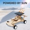 Mini Tudou 3D Wooden Puzzle Solar Car, 3-in-1 STEM Science Kit Toy to Build Wood Models Including Solar Power Vehicle Electronic Tank and Plane Toys Set, DIY Educational Play Set for Kids Boys Girls