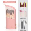 MONSTINA Makeup Brush Holder Professional Cosmetic Makeup Brush Organizer Stand-up Makeup Cup Makeup Artist Case (Pink)