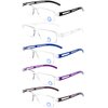 DOOViC 5 Pack Rimless Reading Glasses Blue Light Blocking Computer Readers Anti Eyestrain 3.50