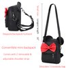 Sunwel Fashion Girls Mini Backpack Purse Mouse Ear Polka-dot Sequin Bow Convertible Backpack to Crossbody Bag for Women (black sequin bow, W7.5 x H8.7)