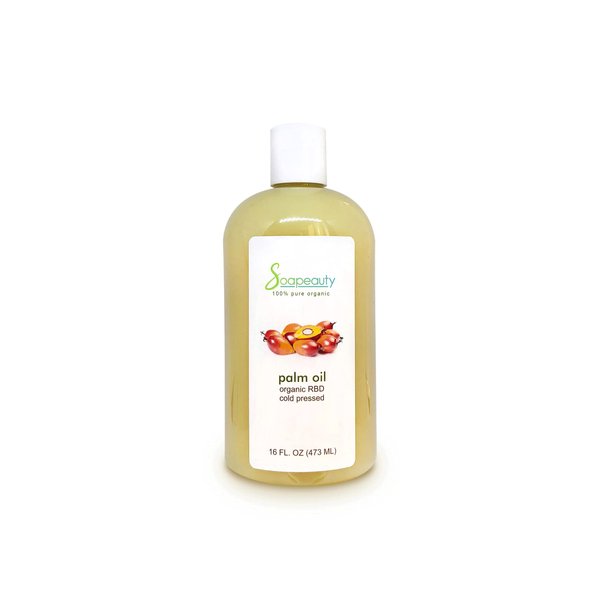 Soapeauty Palm Oil RBD for Skin & Hair Growth 100% Pure Natural, Cold Pressed Vegetable Oil for Men and Women - Vitamin E | 4 Oz