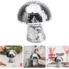 Mushroom Disco Ball for Party, Disco Mirror Reflective Ball, Mirror Disco Ball Mushroom Shape Home Art Decorations, Creative Resin Handicraft Ornaments, Silver (9IN)