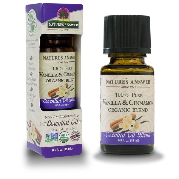 Nature's Answer 100% Pure Organic Essential Oil Blend, 0.5-Ounce, Vanilla/Cinnamon