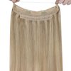 [Hot]Sunny Wire Real Human Hair Blonde Highlight Invisible Fish Line Remy Hair Extensions Dark Ash Blonde Highlights Golden Blonde Wire Hair Extensions Real Human Hair for Back to School 80G 18Inch