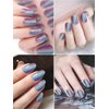 EBANKU 32PCS Cured Gel Nail Strips Real Nail Polish Strips Wraps Long-Lasting Waterproof Gel Nail Polish Wraps Full Wrap Gel Nail Art Stickers UV/LED Lamp Required (Cateye Blue)