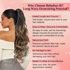 Ponytail Extension, Behufun Long Wavy Drawstring Ponytail 26" Clip in Hair Extensions Ponytail Fake Pony Tails Hair Extensions Natural Soft Heat Resistant Synthetic Hairpiece for Women Black Brown