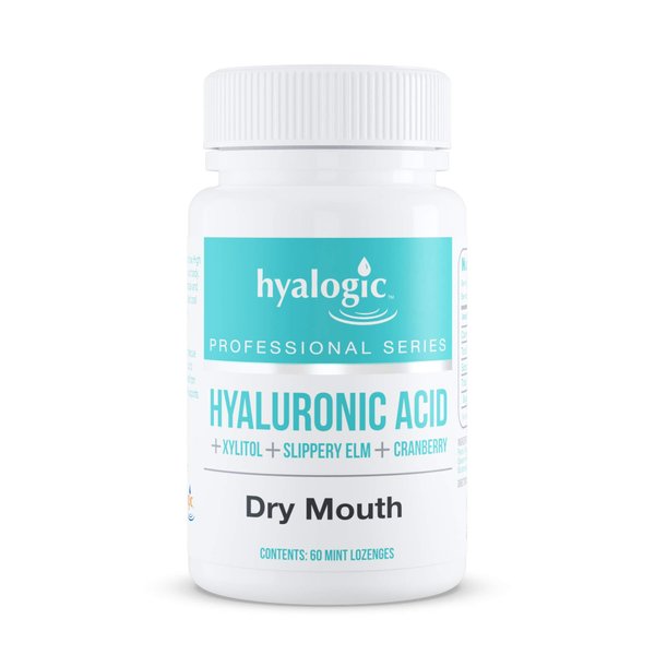 Professional Series Hyaluronic Acid Dry Mouth Mints Mint Breath Freshener w/Hyaluronic Acid, Natural Xylitol Sweetener, Slippery Elm Lozenges, Orange Pectin Moisturizer, Cranberry Extract (60 ct)