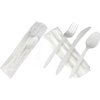 MT Products White Plastic Utensils Individually Wrapped Cutlery - Disposable Silverware Set - Pack of 50
