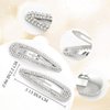 FULZTEY 4Pcs Silver Rhinestone Hair Clips for Women Girls Metal Snap Hairpins Bling Crystal Hair Barrettes Glitter Diamond Barrettes Duckbill Side Hair Clip Decorative Makeup Hair Accessories