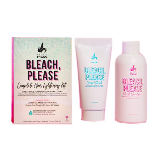 Artic Fox Bleach Please Hair Lightening Kit! Includes Cream Bleach, 35 Volume Developer Infused With Acai, Cocoa, Sunflower Oil & Papaya! Vegan And Cruelty Free!