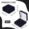 FINGERINSPIRE 4 Pcs 40mm Black Velvet Challenge Coin Storage Gift Box 2.58x2.58x1.4 Square Badge Presentation Display Box Single School Emblem Badge Display Holders Medal Lapel Pin Storage Boxes