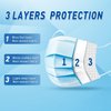 100 Pack Made in USA Disposable Face Masks- Medical Grade 3 Ply Protection Face Mask for Adults - Comfortable,Soft, Breathable