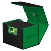 Ultimate Guard Sidewinder Synergy 100+, Deck Box for 100 Double-Sleeved TCG Cards, Black/Green, Magnetic Closure & Microfiber Inner Lining