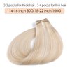 VINBAO Weft Hair Extensions Human Hair Sew in Weft Human Hair Extensions Caramel Blonde Mix Platinum Blonde Human Hair Weft Extensions 16 Inch #27/60 80g Double Weft (weft#27P60,16'')