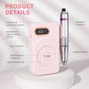 Yasterd Electric Nail Drill, Portable Rechargeable 45000RPM Electric Nail File Machine Professional for Acrylic Gel Nails Polishing Removing, Cordless Efile with Drill Bits Kit for Manicure Salon Home