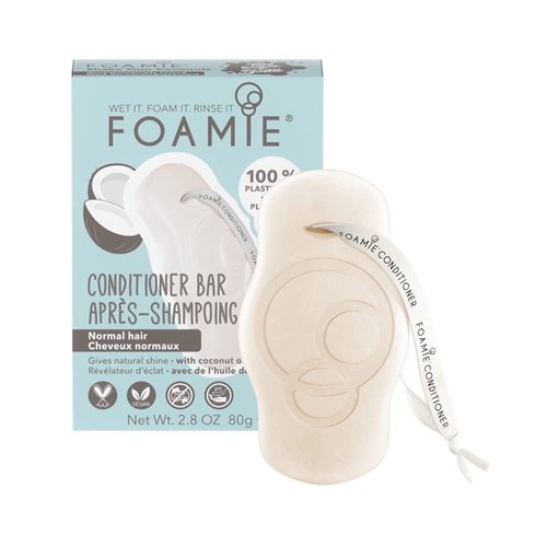 Foamie Natural Hair Solid Conditioner Bar, Deep Conditioner for Dry Damaged Hair, Coconut Conditioner Bar Soap-Free Cleans Your Scalp, Plastic Free, Cruelty, Paraben & Sulfate Free