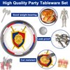 chiazllta 96 Piece Medieval Party Decorations Castle Birthday Paper Plates and Napkins Knights Party Birthday Supplies Favors for Boys and Girls, Medieval Party Decor Serves 24