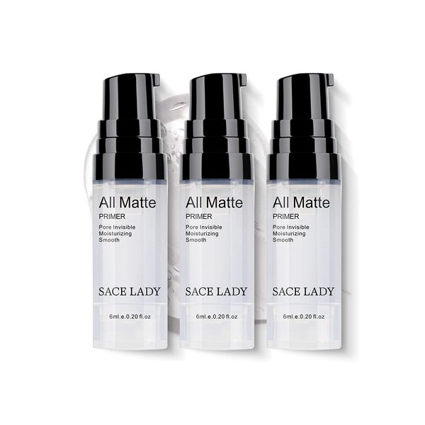 SACE LADY 3Pcs Invisible Pore Foundation Primer Set, Matte Oil-Control Smooth Face Primer Gel Women Make Up Base Kit (3×6ml/0.2Fl Oz)