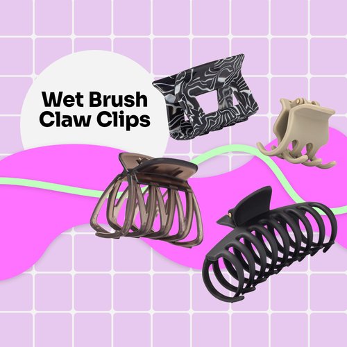 Wet Brush Fashion Claw Clips, Assorted Sizes - 4-Pack, Neutral Colors - Great for Easily Pulling Up Your Hair - Pain-Free Hair Accessories for Women, Men, Boys and Girls