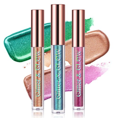 ROPALIA Liquid Glitter Eyeshadow, Liquid Chameleon Metallic Eyeshadow, Multicolor Shifting Holographic Glitter Multichrome Eyeshadow, Long-lasting With No Creasing Multi-Dimensional Eye Looks