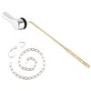 iFealClear Toilet Tank Flush Lever Replacement, Universal Front Mount Handle Toilet Tank Trip Lever with Stainless Steel Flapper Chain, Easy Install, Solid Brass Material, Chrome Finish