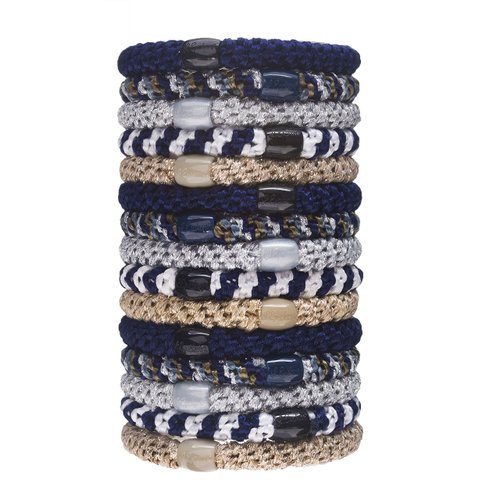 L. Erickson Grab & Go Pony Tube - Sailor - 15 Pack Ponytail Holder Hair Ties