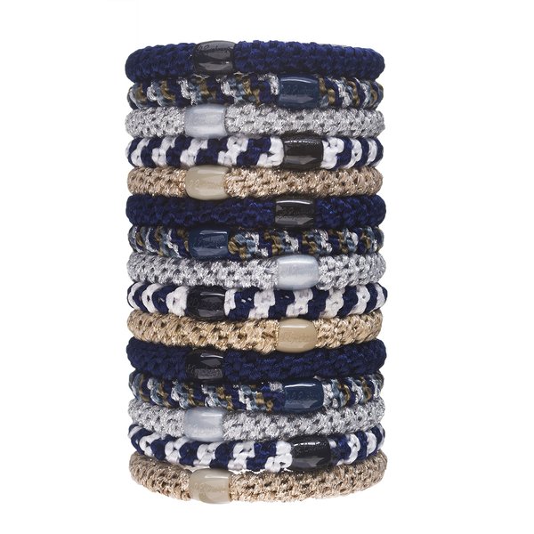 L. Erickson Grab & Go Pony Tube - Sailor - 15 Pack Ponytail Holder Hair Ties