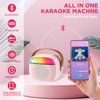 Kids Karaoke Machine,Portable Bluetooth Speaker with 2 Wireless Microphones, Gifts Toys for Girls 4, 5, 6, 7, 8, 9, 10 +Year Old Birthday Family Home Party(Pink)