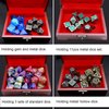 Haxtec Mystery DND Dice Set with Wood Dice Case Dual-Purpose Wooden Dice Box with Foam Insert DND Gifts D&D RPG Dice Set with Box