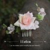Fangsen Silver Delicacy Pink Rose Wedding Flower Hair Comb Hair Piece Barrette Prom Halloween Festival Flower Girl