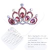 Jakawin Flower Girl Headpiece Wedding Hair Comb Bridal Tiara Combs Crown Birthday Gift for Girls (Red)