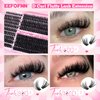 Eefofnn Fluffy Lash Clusters 60D+80D+100D Eyelash Clusters 300 pcs Individual Lashes Volume Cluster Eyelash Extensions D Curl Eyelashes Clusters DIY Lash Extension Thick Cluster Lashes