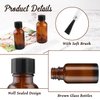 Mirrline 15 Pcs 30ml/1oz Nail Polish Bottles Empty Amber Glass Nail Art Bottles Refillable Nail Oil Containers with Brush Cap for DIY Nail Art Cosmetic Samples