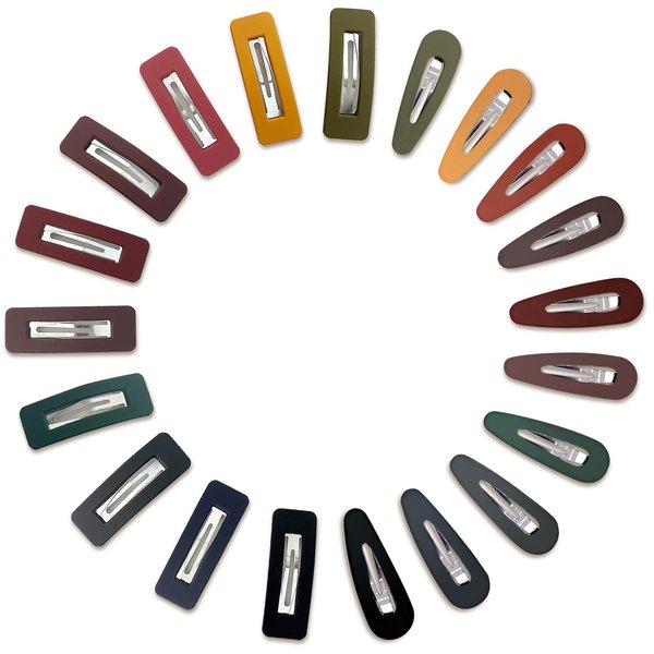 Matte Solid Color Snap Hair Clips for Girls and Women, 20-Piece Non-Slip Candy-Colored Hair Barrettes