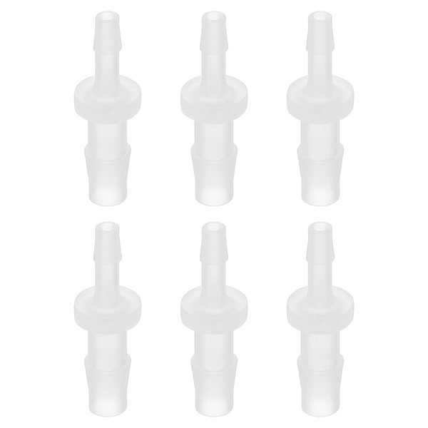 PATIKIL Hose Barb Reducer, 6 Pcs 1/4" to 5/32" Hose ID Connectors Joint Plastic Pipe Fitting Splicer Mender Union Adapter for Air Water Fuel Gas Aquarium, White