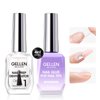 Gellen Nail Glue Gel and Nail Prep Dehydrator Gel Nail Kit, 4 in 1 Soak Off LED UV Nail Glue for False Nails, Acrylic Nails, Clear Press on Nails, Extend Gel for Gel X Nails, Long Lasting for 28+ Days