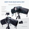 JJC Camera Rain Cover Sleeve for Canon Nikon Sony Fujifilm Mirrorless Camera with Lens Below 7.1x5.5x9.1” (WxHxD), Nylon Camera Rain Coat Protector with Zippered See Through Windows-Black