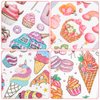 Konsait Glitter Ice Cream Tattoos for Kids, Lollies, Donut Cake Kids Tattoos Temporary for Girls Donut Birthday Party Decorations Two Sweet Birthday Party Supplies Donut Party Favors 99 Pcs