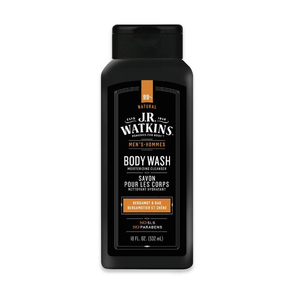 J R Watkins Men's Body Wash, Bergamot & Oak, 18 fl oz (532 ml)