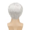 Sabosi Men's White Wigs Short Wigs Natural Looking Heat Resistant Synthetic Hair with Adjustable Cap 180g