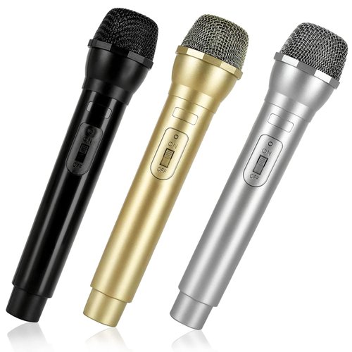 MOSROAD Fake Microphone Prop Toy for Kids, 3PCS Plastic Microphone Pretent Play Microphone Toy, Toy Microphone for Kids Birthday Party Favors, Halloween Cosplay Karaoke, Stage Prop for Girls and Boys