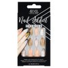 Ardell Nail Addict Premium Artificial Nail Set, Pink Marble & Gold 24-Pc, Medium-Length, Almond-Shape, DIY Press-On Nails, Quick and Easy to Use, with Glue, Cuticle Stick and Nail File
