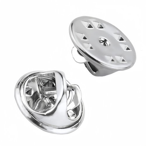 JIANYI 50 Pieces Pin Backs Sliver Lapel Pin Backs Butterfly Clutch Pin Backs Replacement Metal Enamel Pin Backing for Craft Making (Silver)